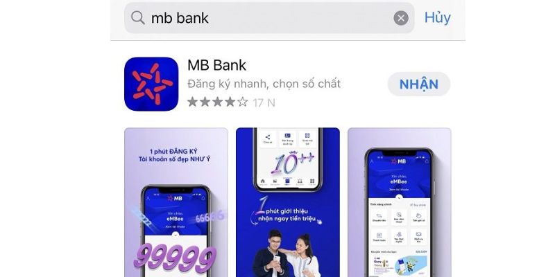 Thông tin về giao diện app MB Bank trên IOS