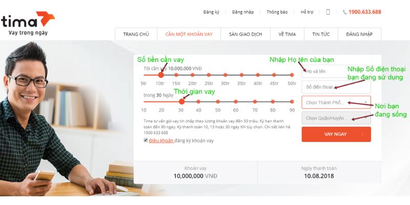 Tima - Tổ chức cho vay tiền bằng sim Vina uy tín